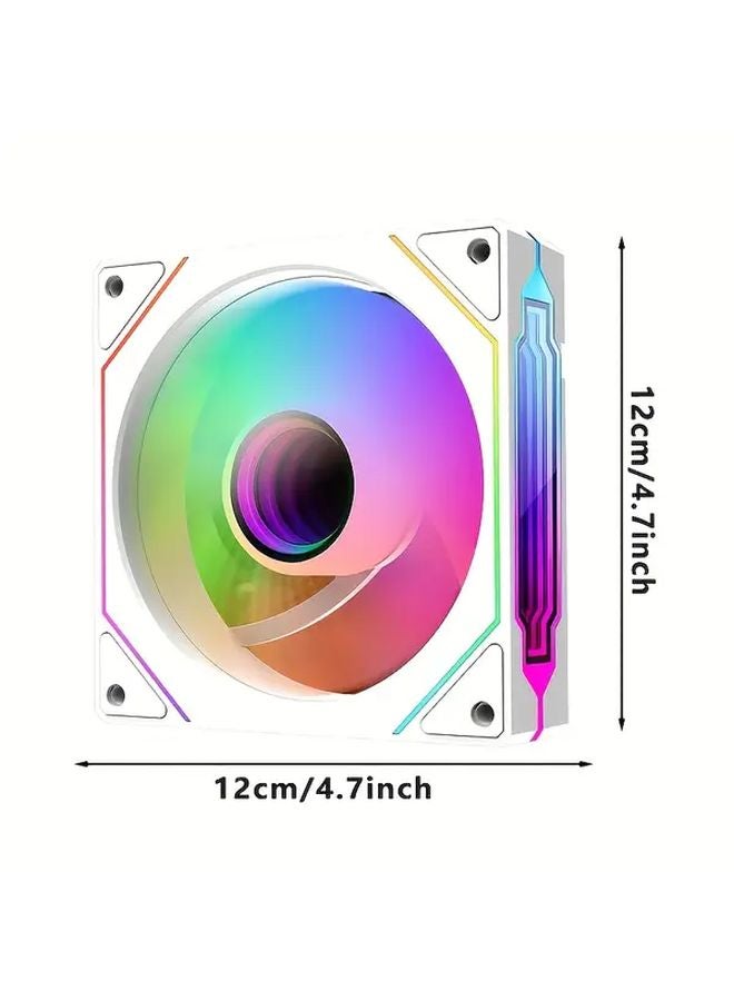 3 قطع مروحة تبريد علبة L J4Pro 4.72 بوصة ARGB 5 فولت ثلاثي السن أسود عكسي الألوان - Image 4